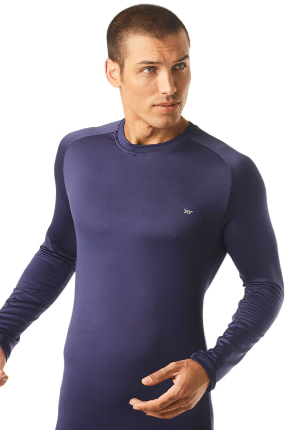 Camiseta térmica de manga larga para hombre (pecho: 32-34 pulgadas (S))  (Denim), Azul (Denim)